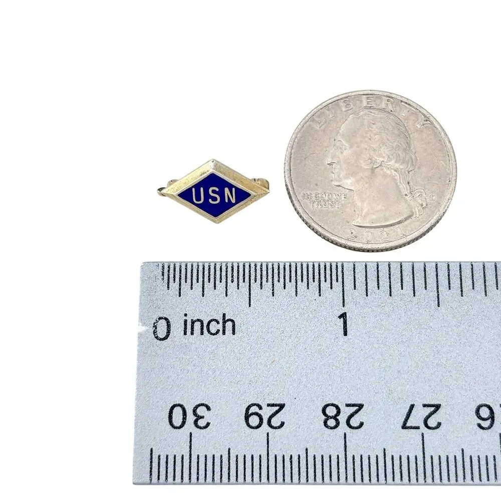 Vintage Sterling Silver 925 USN Enamel Brooch